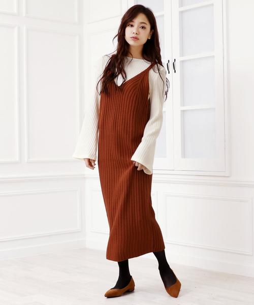 大幅値下げ！【タグ付未使用】ETRE TOKYOリブニットキャミワンピース DEPENDRE Wストラップニットキャミ(F WHITE): トップス │ ETRE