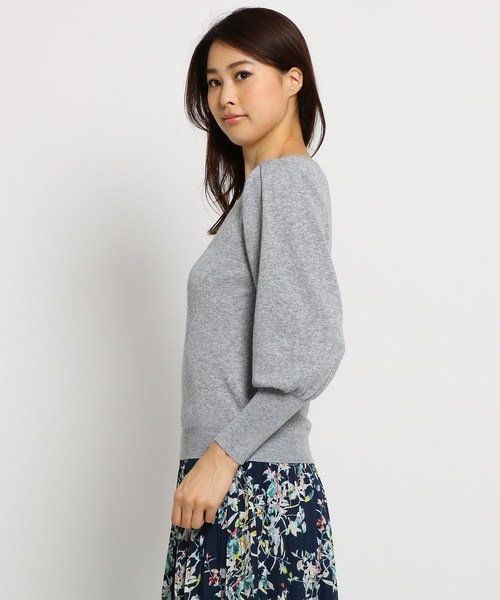 Sunauna(スーナウーナ)の「【洗える】タックボリューム袖ニット(ニット/セーター・レディース・ブラック/グレー/ネイビー系2/ブラウン系1・40/38)」の6枚目の写真