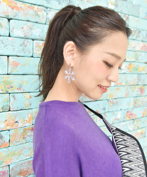 チャイハネ（チャイハネ）の「【チャイハネ】雪の結晶アシンメトリーピアス（ピアス（両耳用）・レディース・ホワイト/ライトブルー/ブラウン/ブルー・FREE）」の11枚目の写真