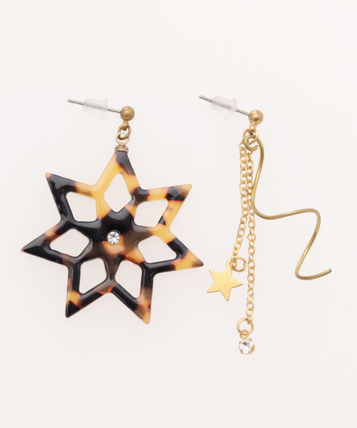 チャイハネ（チャイハネ）の「【チャイハネ】雪の結晶アシンメトリーピアス（ピアス（両耳用）・レディース・ホワイト/ライトブルー/ブラウン/ブルー・FREE）」の8枚目の写真