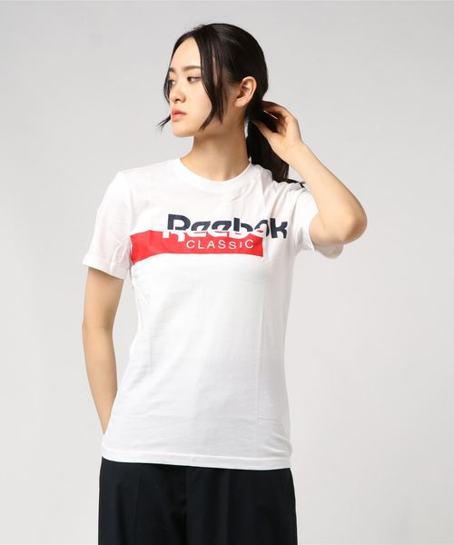 Reebok（リーボック）の「F REEBOK CL TEE（Tシャツ/カットソー・レディース・ホワイト/ブラック・MEDIUM/X-LARGE/X-SMALL/XXX-LARGE）」の2枚目の写真