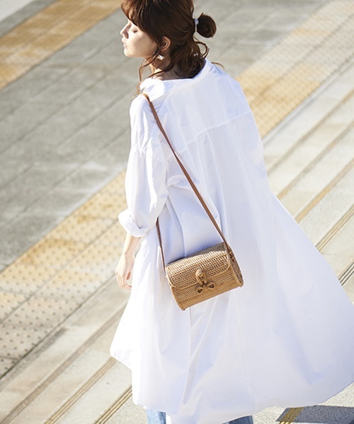 Casselini（キャセリーニ）の「Casselini(キャセリーニ)ラタンバッグ（ショルダーバッグ・レディース・ダークブラウン/ナチュラル・FREE）」の6枚目の写真