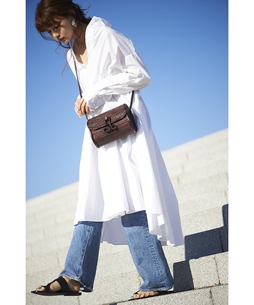 Casselini（キャセリーニ）の「Casselini(キャセリーニ)ラタンバッグ（ショルダーバッグ・レディース・ダークブラウン/ナチュラル・FREE）」の14枚目の写真