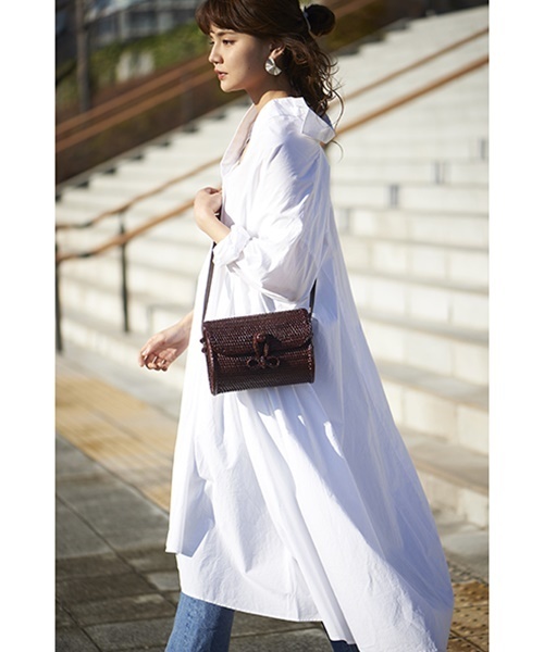 Casselini（キャセリーニ）の「Casselini(キャセリーニ)ラタンバッグ（ショルダーバッグ・レディース・ダークブラウン/ナチュラル・FREE）」の20枚目の写真