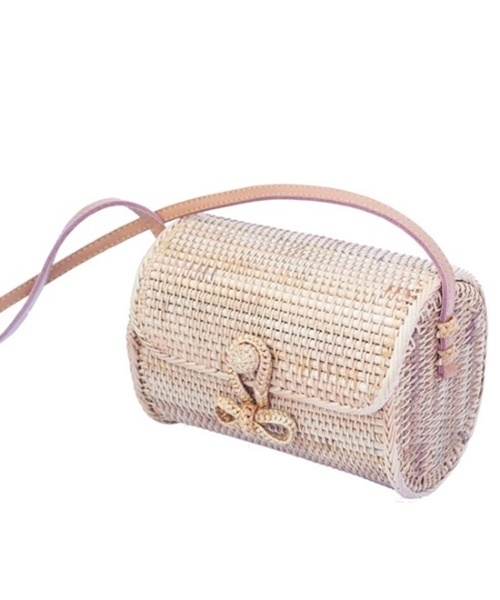 Casselini（キャセリーニ）の「Casselini(キャセリーニ)ラタンバッグ（ショルダーバッグ・レディース・ダークブラウン/ナチュラル・FREE）」の9枚目の写真