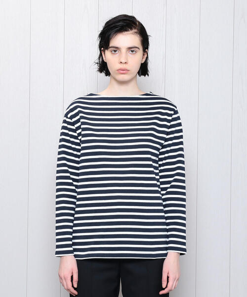 SAINT JAMES(セントジェームス)の「<SAINT JAMES>OUESSANT BORDER PULLOVER 19SS/カットソー(Tシャツ/カットソー・レディース・ベージュ/オレンジ/ネイビー/ライム/ホワイト・1/3)」の6枚目の写真