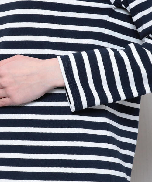 SAINT JAMES(セントジェームス)の「<SAINT JAMES>OUESSANT BORDER PULLOVER 19SS/カットソー(Tシャツ/カットソー・レディース・ベージュ/オレンジ/ネイビー/ライム/ホワイト・1/3)」の11枚目の写真