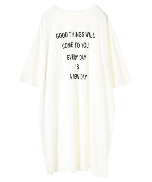 Editt by YECCA VECCA（エディットバイイェッカヴェッカ）の「ロゴBIG-Tee（Tシャツ/カットソー・レディース・ホワイト/ブラック/杢グレー・FREE）」の4枚目の写真