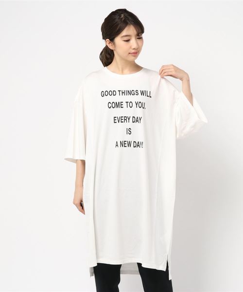 Editt by YECCA VECCA（エディットバイイェッカヴェッカ）の「ロゴBIG-Tee（Tシャツ/カットソー・レディース・ホワイト/ブラック/杢グレー・FREE）」の17枚目の写真