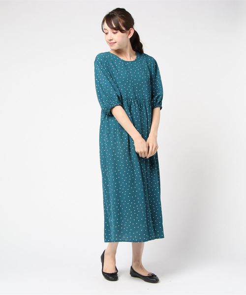sabstreet my standard(サブストリートマイスタンダード)の「デシンドットワンピース【9号(M)】(ワンピース・レディース・グリーン/マスタード/ブラック・9号/15号)」の6枚目の写真
