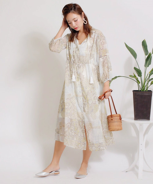 LADYMADE（レディメイド）の「ペイズリースカーフロングワンピース（ワンピース・レディース・パープル/イエロー・FREE）」の11枚目の写真