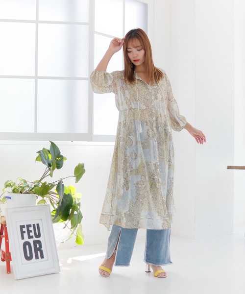 LADYMADE（レディメイド）の「ペイズリースカーフロングワンピース（ワンピース・レディース・パープル/イエロー・FREE）」の14枚目の写真