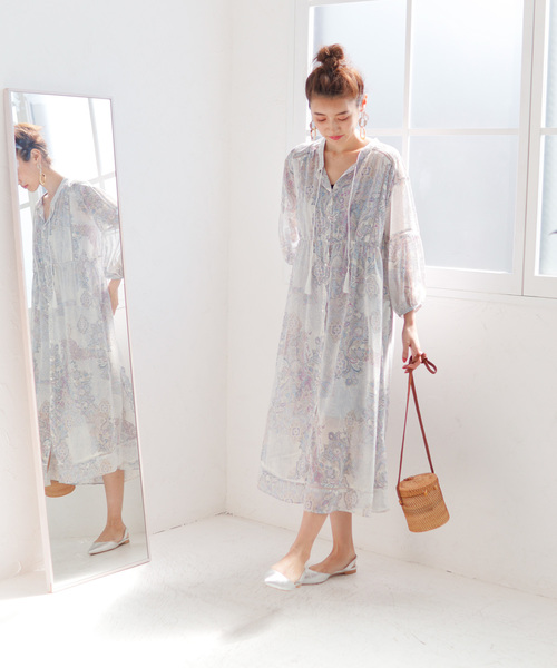 LADYMADE（レディメイド）の「ペイズリースカーフロングワンピース（ワンピース・レディース・パープル/イエロー・FREE）」の20枚目の写真