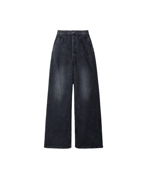 Diamond Punched Denim ルシェルブルー LE CIEL BLEU（ルシェルブルー）の「フロントタックワイドデニム