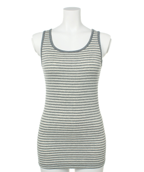 PLST（プラステ）の「リブタンクトップ（タンクトップ・レディース・ホワイト/ホワイト×ネイビー/ブラック/グレー/ヘザーグレー/グレー系その他/インディゴブルー/ネイビー・2）」の6枚目の写真