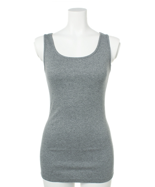 PLST（プラステ）の「リブタンクトップ（タンクトップ・レディース・ホワイト/ホワイト×ネイビー/ブラック/グレー/ヘザーグレー/グレー系その他/インディゴブルー/ネイビー・2）」の4枚目の写真