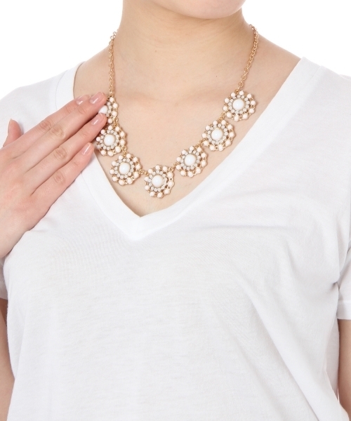 Another Edition(アナザーエディション)の「ECODECO FLW BJ NL(ネックレス・レディース・ホワイト/ライトピンク・フリー)」の7枚目の写真