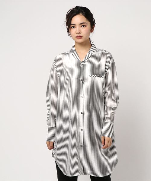 CITYSHOP(シティーショップ)の「ストライプシャツ(シャツ/ブラウス・レディース・イエロー/ブラック・FREE)」の5枚目の写真