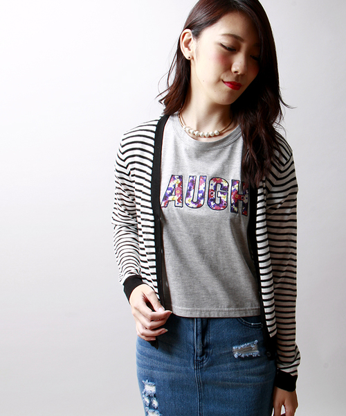 WEGO（ウィゴー）の「WEGO/Vネックカーディガン（カーディガン/ボレロ・レディース・オレンジ/ホワイト系その他/ライム/ブルー系その他/ライトパープル/ライトイエロー/レッド・FREE）」の2枚目の写真