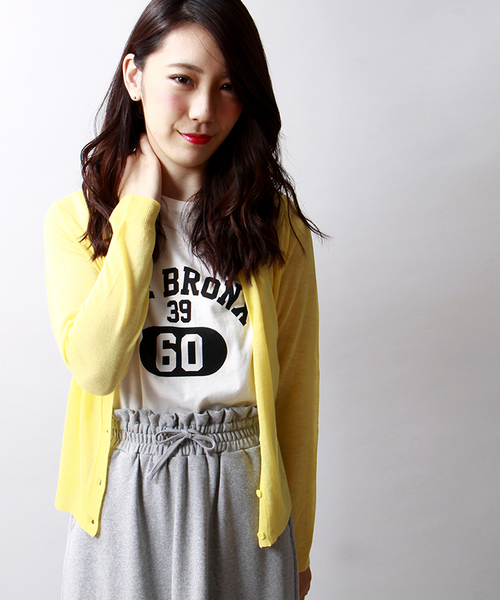 WEGO（ウィゴー）の「WEGO/Vネックカーディガン（カーディガン/ボレロ・レディース・オレンジ/ホワイト系その他/ライム/ブルー系その他/ライトパープル/ライトイエロー/レッド・FREE）」の5枚目の写真