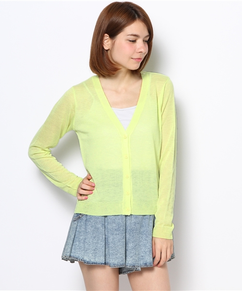 WEGO（ウィゴー）の「WEGO/Vネックカーディガン（カーディガン/ボレロ・レディース・オレンジ/ホワイト系その他/ライム/ブルー系その他/ライトパープル/ライトイエロー/レッド・FREE）」の22枚目の写真