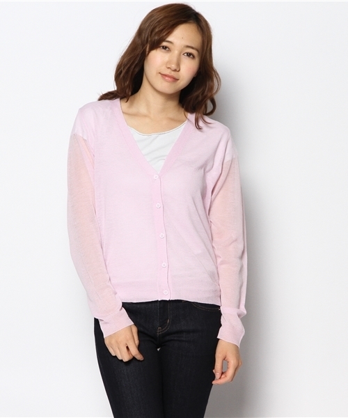 WEGO（ウィゴー）の「WEGO/Vネックカーディガン（カーディガン/ボレロ・レディース・オレンジ/ホワイト系その他/ライム/ブルー系その他/ライトパープル/ライトイエロー/レッド・FREE）」の19枚目の写真