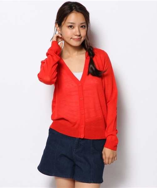 WEGO（ウィゴー）の「WEGO/Vネックカーディガン（カーディガン/ボレロ・レディース・オレンジ/ホワイト系その他/ライム/ブルー系その他/ライトパープル/ライトイエロー/レッド・FREE）」の16枚目の写真