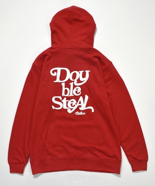 DOUBLE STEAL(ダブルスティール)の「Delivery Font スウェットパーカー(パーカー・メンズ・ホワイト×レッド/ブラック×ホワイト/ブラック×レッド/レッド/杢グレー・MEDIUM/X-LARGE/LARGE)」の5枚目の写真