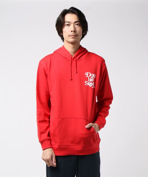 DOUBLE STEAL(ダブルスティール)の「Delivery Font スウェットパーカー(パーカー・メンズ・ホワイト×レッド/ブラック×ホワイト/ブラック×レッド/レッド/杢グレー・MEDIUM/X-LARGE/LARGE)」の12枚目の写真