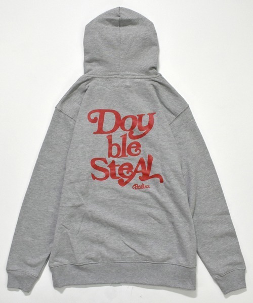 DOUBLE STEAL(ダブルスティール)の「Delivery Font スウェットパーカー(パーカー・メンズ・ホワイト×レッド/ブラック×ホワイト/ブラック×レッド/レッド/杢グレー・MEDIUM/X-LARGE/LARGE)」の7枚目の写真