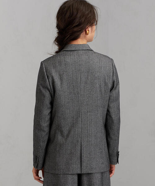 GREEN LABEL RELAXING【美品】 ダブル チェック ブラウン セール】 ライト エアリー ダブル ジャケット （テーラード