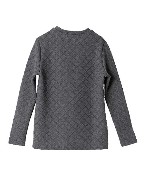 NO ID.（ノーアイディ）の「mlt2701-ダイヤ柄ボンディングC-N-PO プルオーバー（Tシャツ/カットソー・メンズ・ホワイト/ブラック/グレー/ワイン・1/2/3）」の10枚目の写真