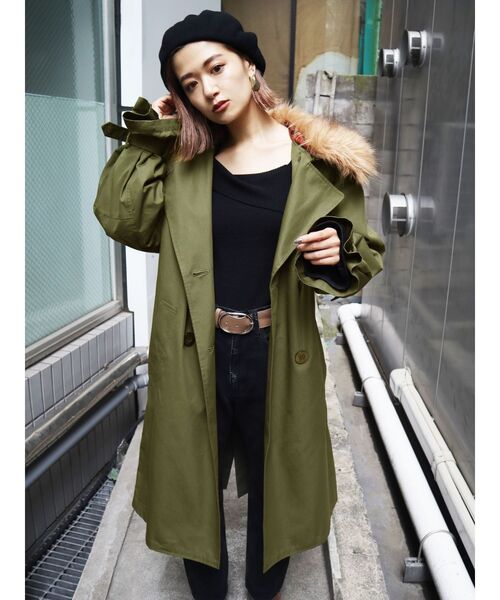 EMODA(エモダ)の「バルキーダブルコート(その他アウター・レディース・ブラック/ベージュ/カーキ・FREE)」の19枚目の写真