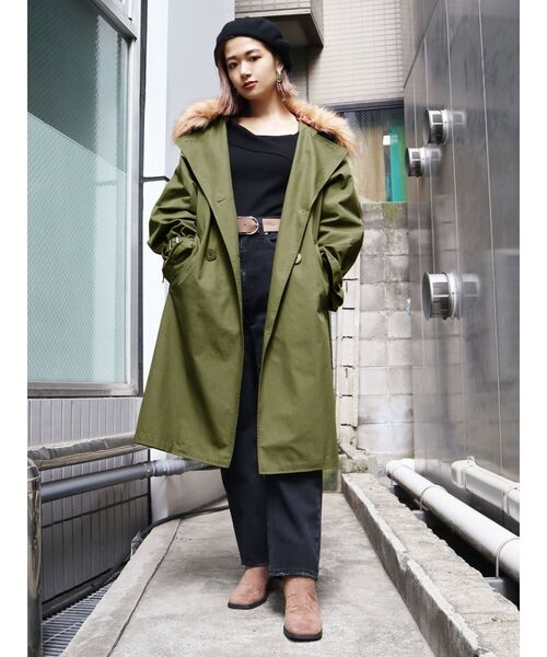EMODA(エモダ)の「バルキーダブルコート(その他アウター・レディース・ブラック/ベージュ/カーキ・FREE)」の21枚目の写真