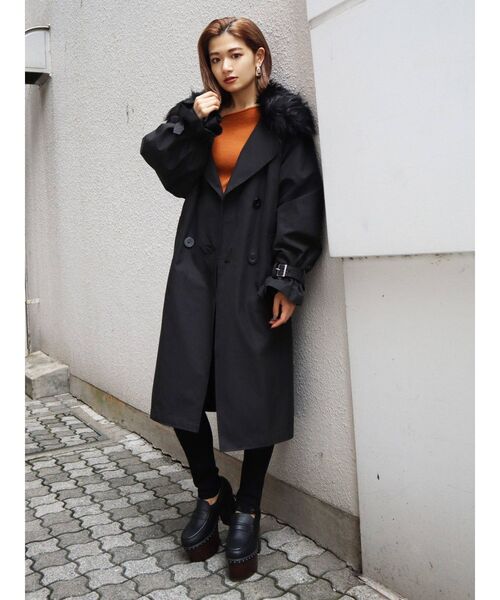 EMODA(エモダ)の「バルキーダブルコート(その他アウター・レディース・ブラック/ベージュ/カーキ・FREE)」の9枚目の写真