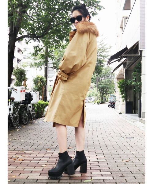 EMODA(エモダ)の「バルキーダブルコート(その他アウター・レディース・ブラック/ベージュ/カーキ・FREE)」の12枚目の写真