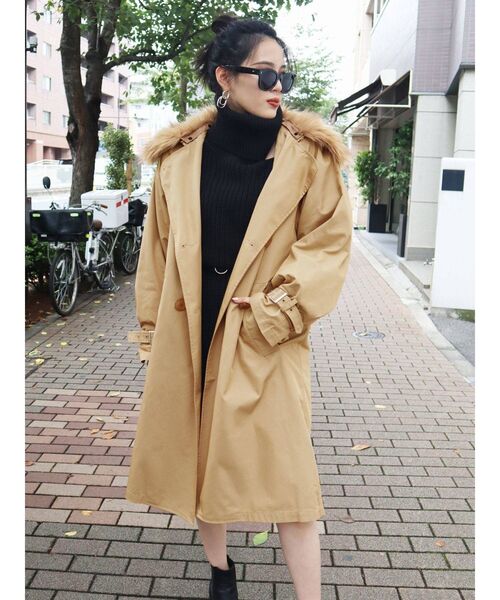 EMODA(エモダ)の「バルキーダブルコート(その他アウター・レディース・ブラック/ベージュ/カーキ・FREE)」の13枚目の写真