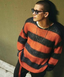 STRIPE MOHAIR KNIT