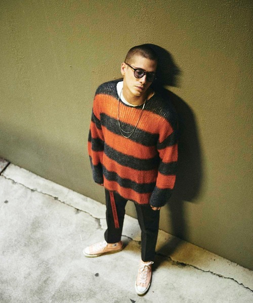 CHORD NUMBER EIGHT(コードナンバーエイト)の「STRIPE MOHAIR KNIT(ニット/セーター・メンズ・レッド/オレンジ/グリーン・SMALL/MEDIUM/LARGE)」の14枚目の写真