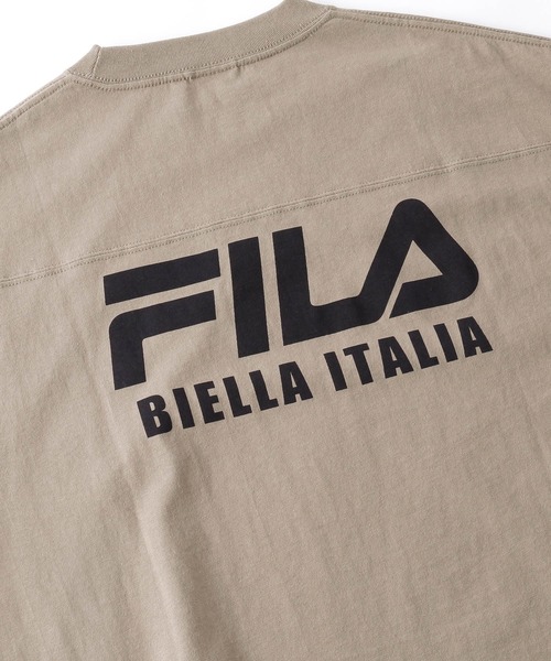 FILA（フィラ）の「FILA/フィラ フロント＆バックロゴ ビッグシルエットフットボール半袖Tシャツ（Tシャツ/カットソー・レディース・ホワイト/ブラック/ベージュ/ネイビー/チャコール・FREE）」の20枚目の写真