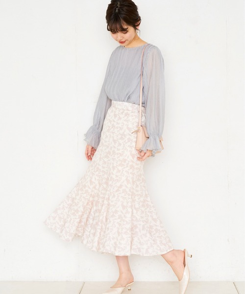 natural couture(ナチュラルクチュール)の「ランダムプリーツシフォンブラウス(シャツ/ブラウス・レディース・ライトグレー/オフホワイト/ピンク/その他1/その他2・FREE)」の6枚目の写真