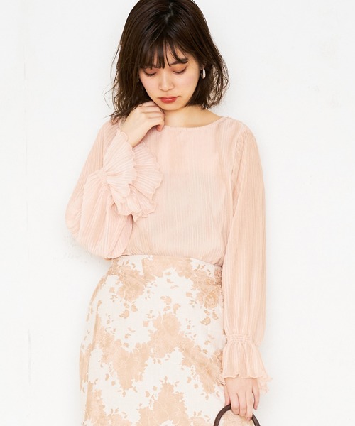 natural couture(ナチュラルクチュール)の「ランダムプリーツシフォンブラウス(シャツ/ブラウス・レディース・ライトグレー/オフホワイト/ピンク/その他1/その他2・FREE)」の20枚目の写真
