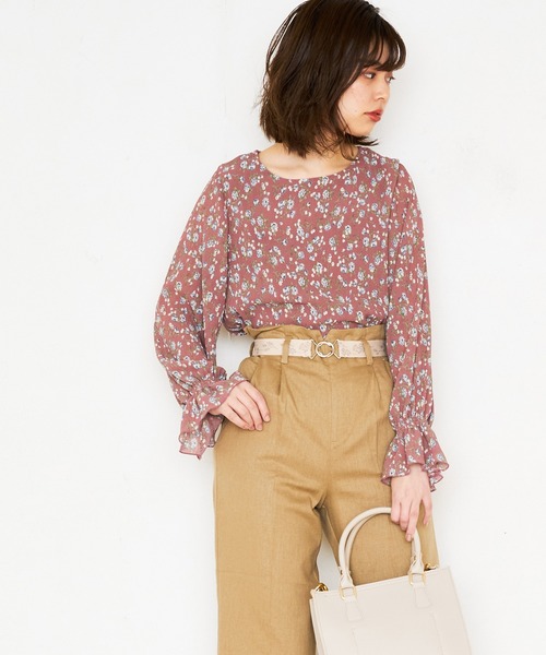 natural couture(ナチュラルクチュール)の「ランダムプリーツシフォンブラウス(シャツ/ブラウス・レディース・ライトグレー/オフホワイト/ピンク/その他1/その他2・FREE)」の8枚目の写真