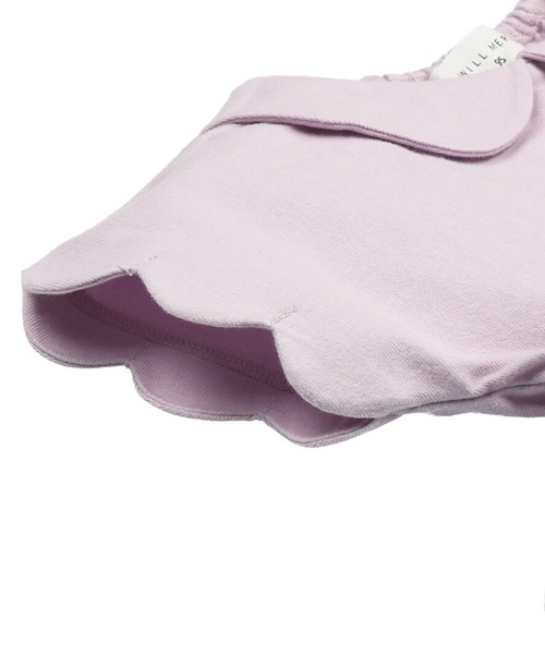 Will Mery（ウイルメリィ）の「衿付きチュール切替チュニックTシャツ（Tシャツ/カットソー・キッズ・オフホワイト/レッド/グリーン/ライトグリーン/ラベンダー/スミクロ・80/90/95/100/110/120/130）」の9枚目の写真