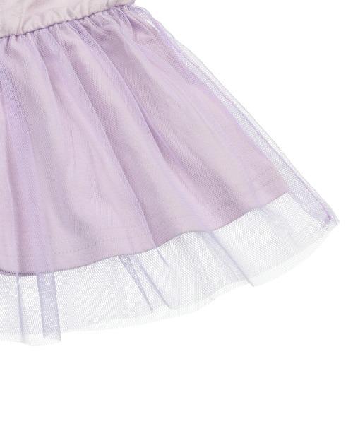 Will Mery（ウイルメリィ）の「衿付きチュール切替チュニックTシャツ（Tシャツ/カットソー・キッズ・オフホワイト/レッド/グリーン/ライトグリーン/ラベンダー/スミクロ・80/90/95/100/110/120/130）」の8枚目の写真