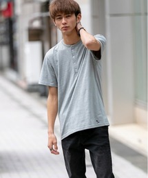 London Denim | 18/- TC スラブ天竺 ヘンリーネック 半袖 Tシャツ(Tシャツ/カットソー)