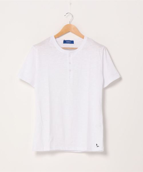 London Denim（ロンドンデニム）の「18/- TC スラブ天竺 ヘンリーネック 半袖 Tシャツ（Tシャツ/カットソー・メンズ・グレー/ネイビー/ブラック/ホワイト/ピンク・M/L/XL）」の12枚目の写真
