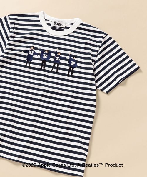 The Beatles ザビートルズ の Sc The Beatles エンブロイダリー ボーダー Tシャツ Tシャツ カットソー Wear