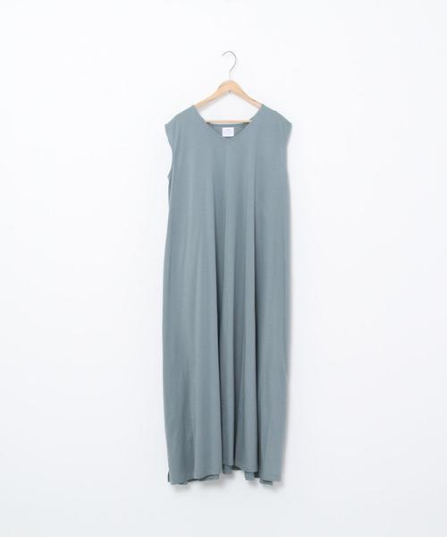 coen(コーエン)の「シルケット天竺フレアワンピース(ワンピース・レディース・ブラック/オリーブ・FREE)」の1枚目の写真