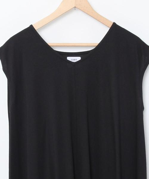 coen(コーエン)の「シルケット天竺フレアワンピース(ワンピース・レディース・ブラック/オリーブ・FREE)」の6枚目の写真